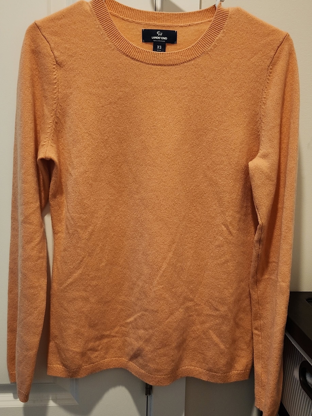 Lands' End Women's Cashmere Crewneck Sweater in Salmon